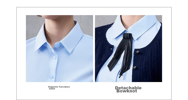G2000 Women's Long Sleeve Commuter Shirt with Bow Tie, Cotton Comfort, All-Season, Mall Style 6