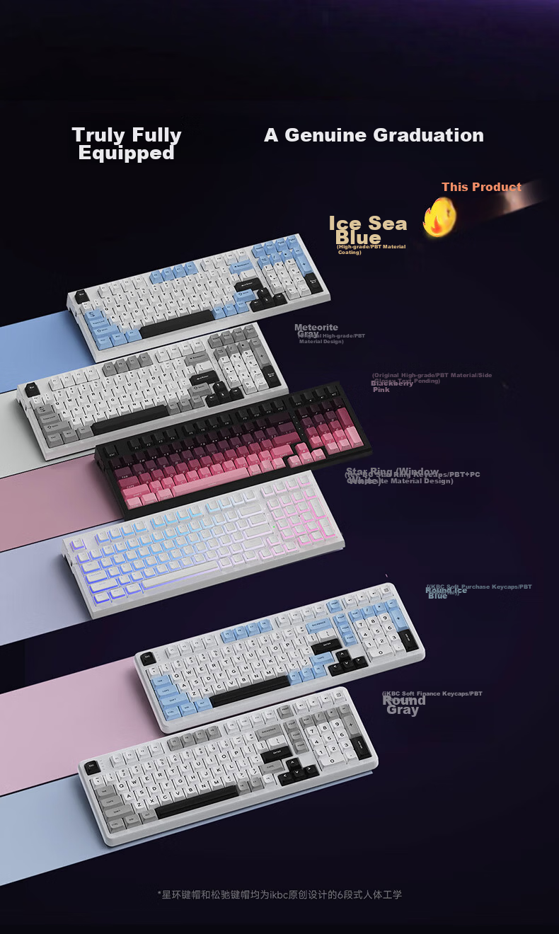 Ikbc Answer 98 Three-Mode RGB Window White Wired Gaming Keyboard Mahjong Switch 42g Switch 3