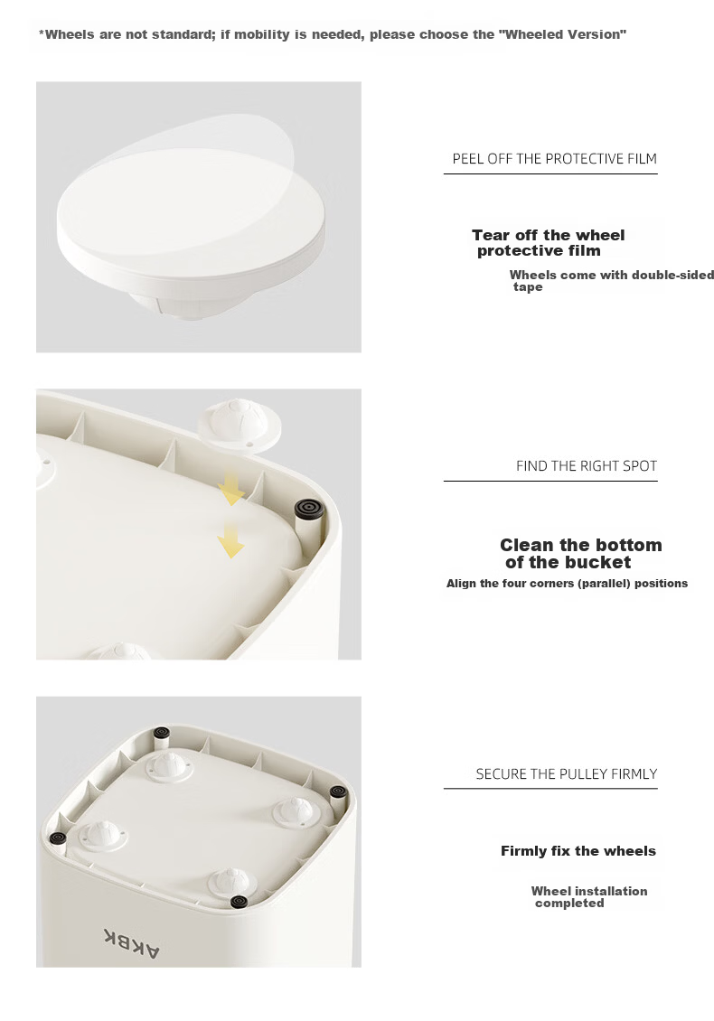 AKBK Living Room Trash Can 15L Milk White Household Bedroom Kitchen Bathroom Large Luxury 2026 New Model 10