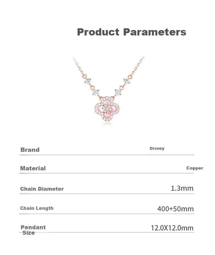 Disney Clover Necklace for Women Summer Luxury Niche High-End Feel Best Friend Birthday Gift for Girlfriend 2