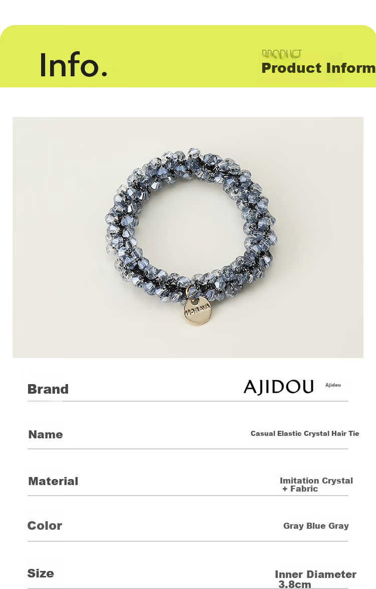 AJIDOU Hair Ties for Women, Casual Elastic Crystal Hair Bands, Fashionable And Unique Ponytail Holders, Hair Accessories Gift 5