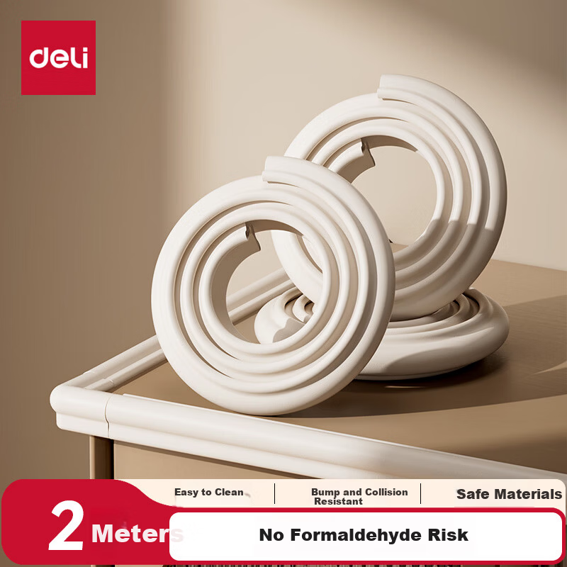 Deli NBR Baby Safety Corner Guard Strip Non-toxic Edge Protector for Children 4m Off-white