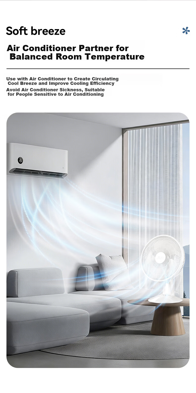 Wahson Electric Fan/Table Fan/Home Office High Airflow Low Noise Fan FT-A1208A 10