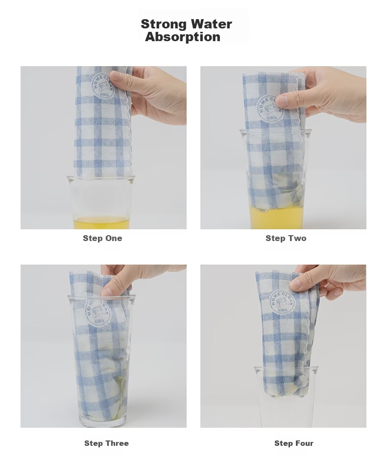 HOME CLEAN Printed Non-Woven Fabric Cleaning Cloth Large Roll 30 Sheets Disposable Thick Kitchen Dishwashing Cloth 8