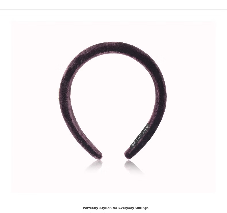 Aji Bean French Hepburn Style High Crown Vintage Luxury Hairband Purple 3