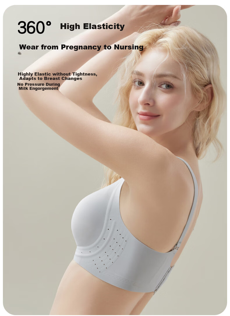 KUB Maternity Nursing Bra Seamless Comfortable Breathable Antibacterial Light Blue Size M 10A 7