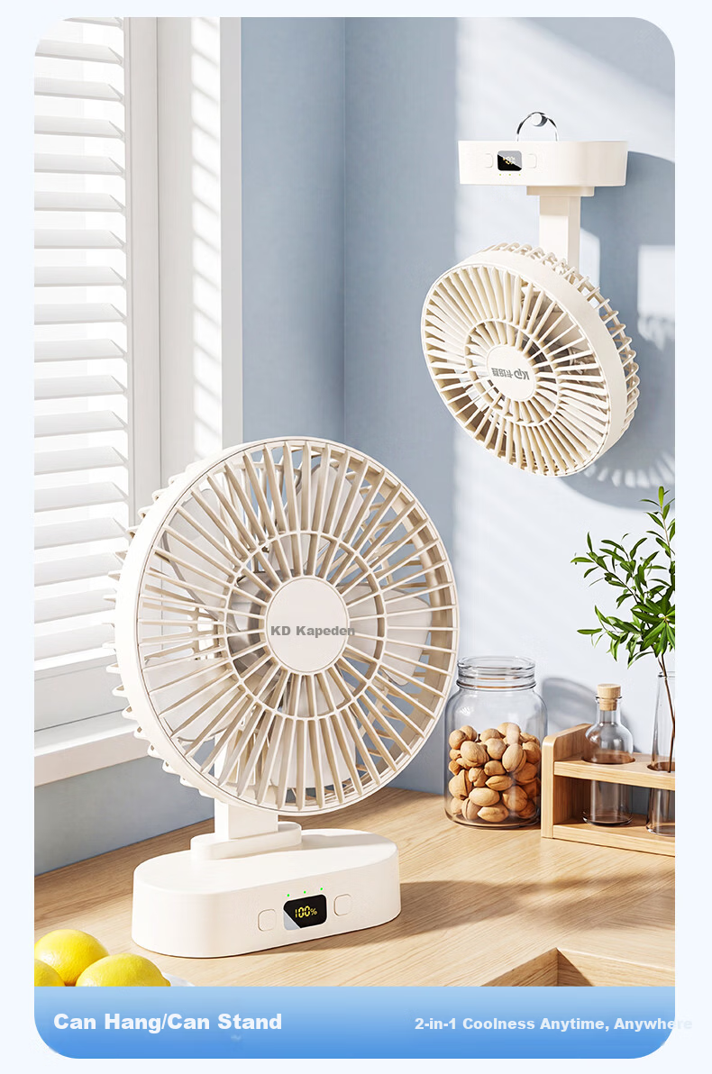 Kapeden 8000mAh Large Capacity Desktop Mini Fan Powerful Wind Silent Long Battery Life Portable Rechargeable Student Dorm Office Outdoor Camping Fan Z01 White 14