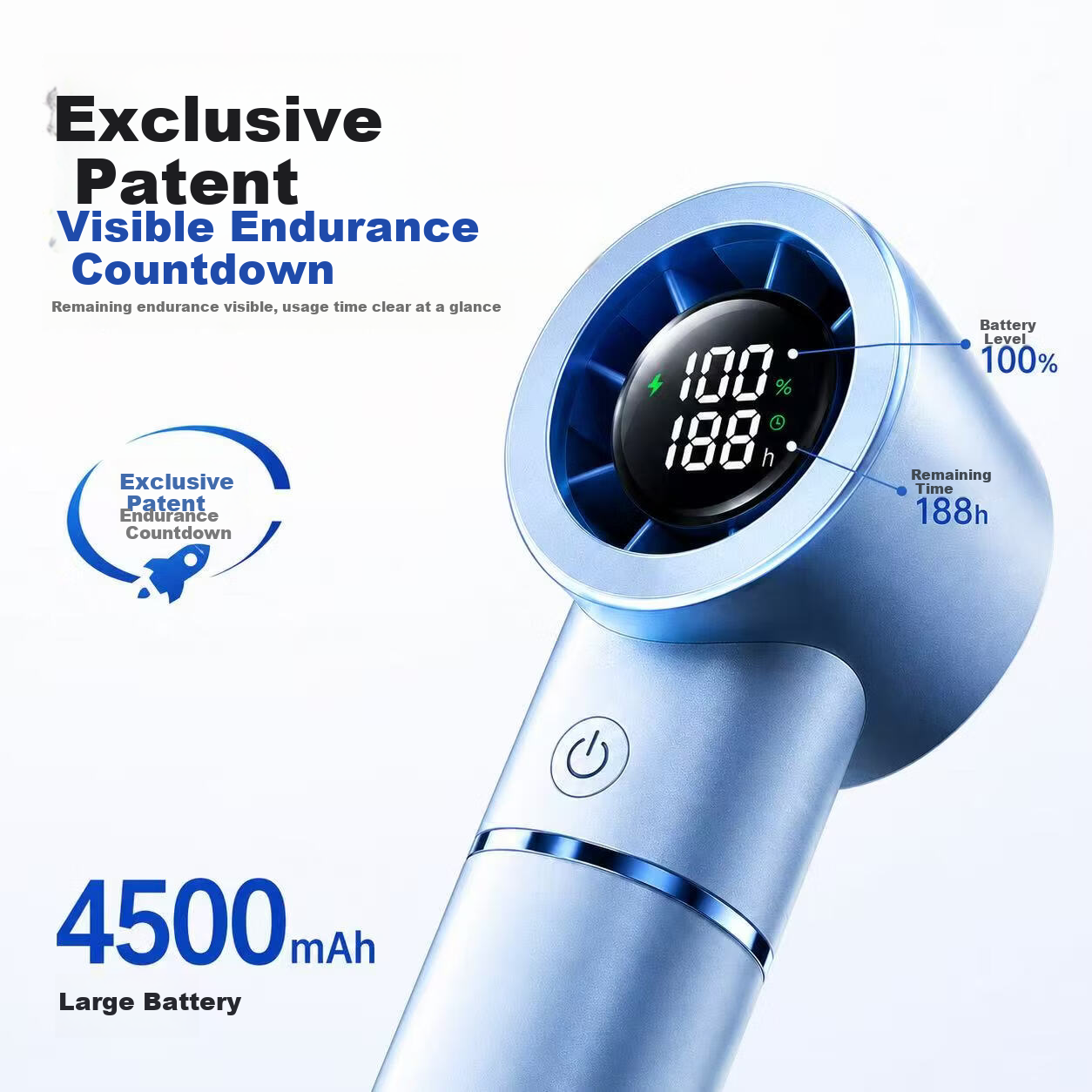 Olivon Handheld Mini Fan Desktop Bed Cooling USB Rechargeable Portable Small Personal Circulating Air Conditioner Silent Office Student Dormitory Powerful 100-Speed Ultra-Long Battery Life