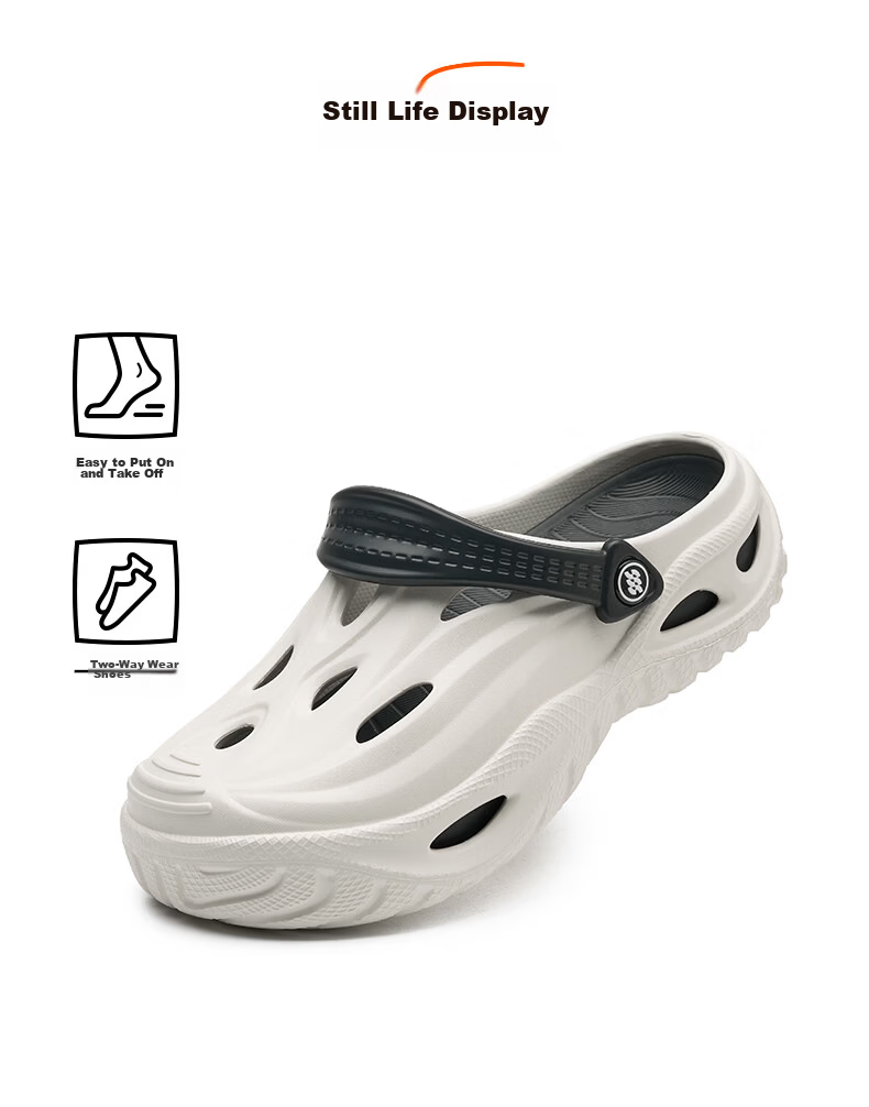 HLA Men's Trendy Sandals Breathable Durable Dual-Wear Slippers HAALXM2FFJ007 Beige Black Size 44/45 5