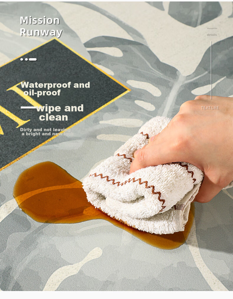 Huaxu Home Entrance Door Mat, Leather Doormat, Foyer Rug, Washable Foot Mat, Cuttable Entrance Mat 9