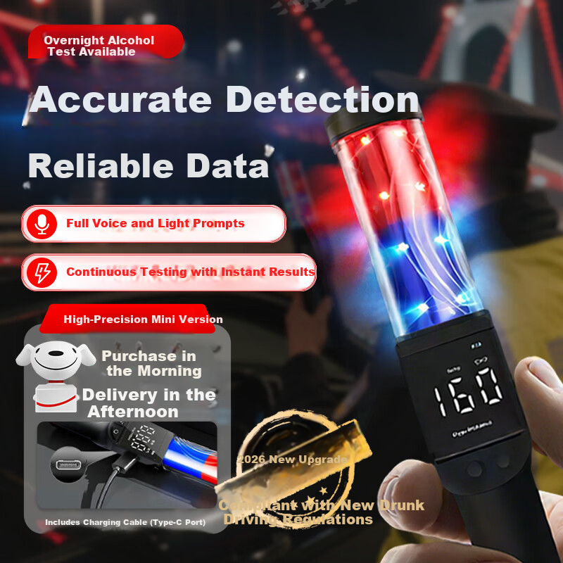 ZhuGu Alcohol Tester Breathalyzer High Precision Sensitive Home Use Breath Alcohol Detector