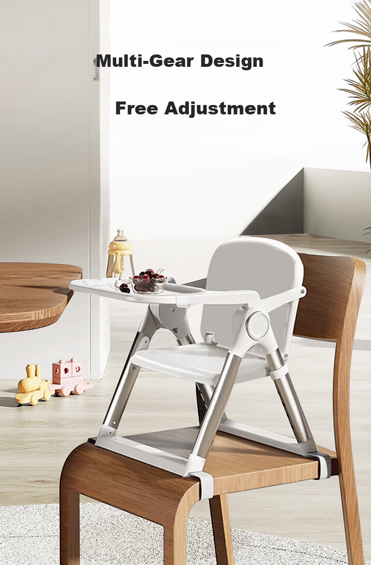 Ipoosi Baby Portable High Chair Children's Dining Chair Multifunctional Foldable Infant Feeding Chair for 0-6 Years Old 7
