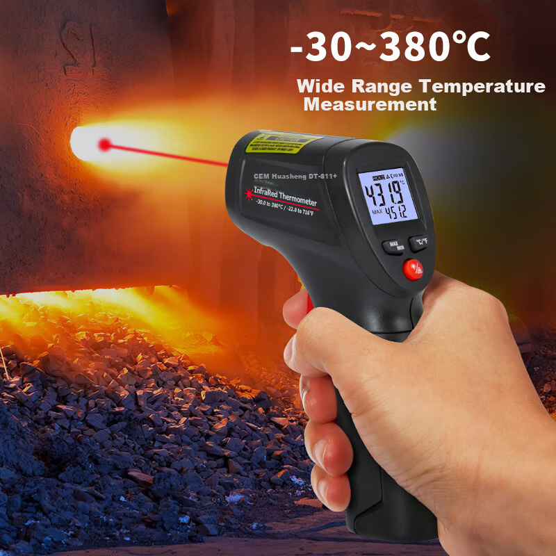 CEM DT-810+ Industrial Infrared Thermometer Temperature Gun High-Precision Oil Thermometer Kitchen Baking Oil Temperature Gun