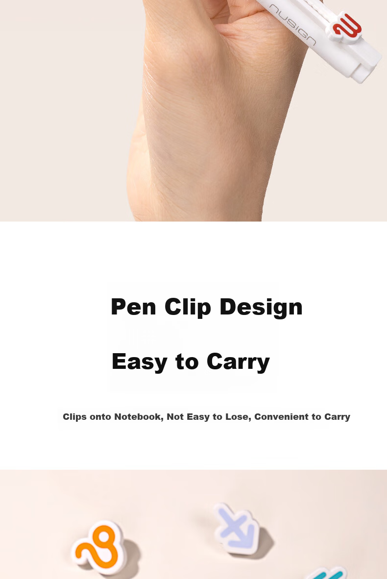 NUSIGN Low Center of Gravity Quick-Dry Click Neutral Pen Virgo Constellation 0.5mm Dual Ballpoint Silicone Tip Black Pen Exam Office 2-Pack NS894-8 Children's Day Gift 12