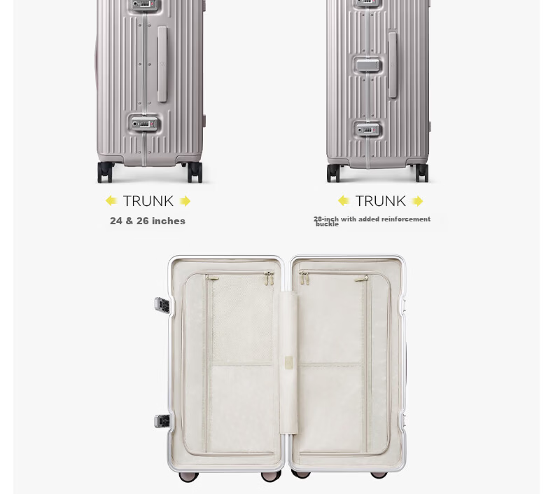 90 Points 20-Inch Aluminum Frame MAX Luggage 2026 New Travel Suitcase Trolley Carry-On Password Lock Soft Matte Purple 44