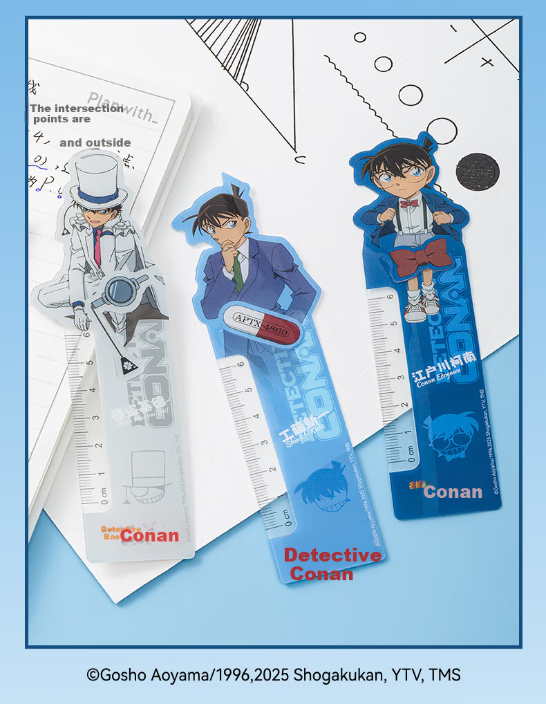 AIHAO Detective Conan Collaboration Multifunctional Bookmark Ruler 2-in-1 High-Value Student School Stationery Set of 6 DSN190 for Grades 1-6 9