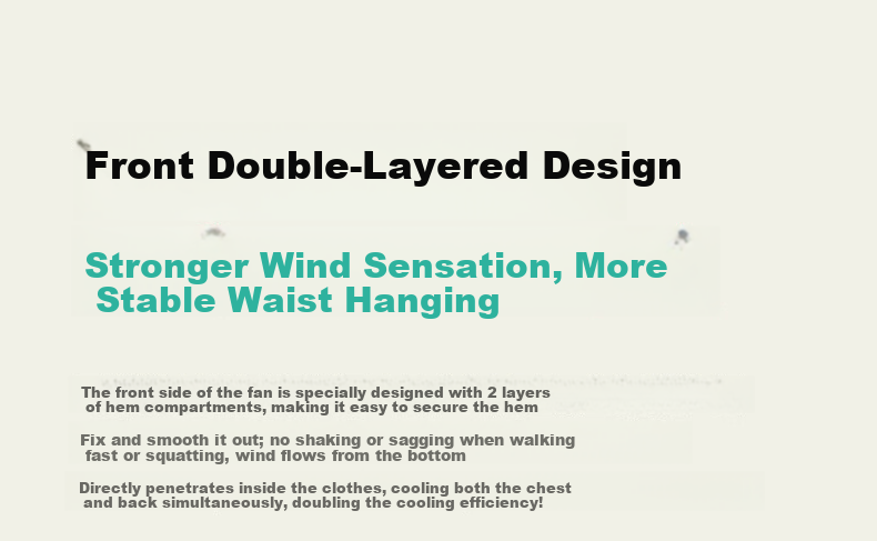 Aecooly Waist-Hanging High-Speed Energy-Saving Portable Mini USB Fan Long Battery Life Outdoor Travel Hiking Fishing Powerful Wind 16
