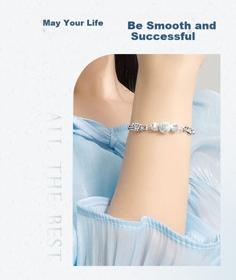 Sino Gem Three Lives Three Worlds Pure Silver Bracelet Women's 2026 New Sterling Silver Jewelry College Entrance Exam Blessing Graduation Gift for Girlfriend 8
