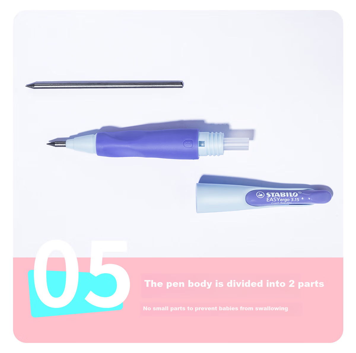STABILO Germany Imported 3.15mm Chunky HB Pencil Mechanical Lead Pen Mint Green Kids School Stationery Children's Day Gift 7