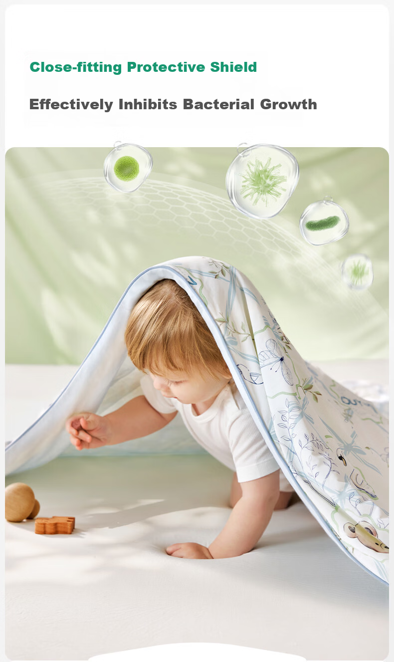 OUYUN [Plant Fiber] Baby Silk Summer Quilt Cooling Blanket Children's Small Quilt Summer Kindergarten Cooling Mint Air Conditioning Quilt 16