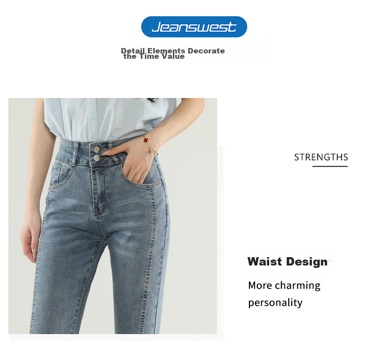 Jeanswest Women's Summer American Vintage Loose Wide-Leg Slim Straight Denim Shorts Dark Blue S 3