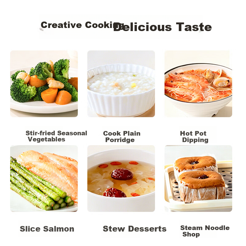 ACA 16L Electric Steamer and Cooker 3-in-1 Multi-Function Stainless Steel 304 Steaming Basket Electric Hot Pot for 3-6 People with Large Capacity and Reservation Function