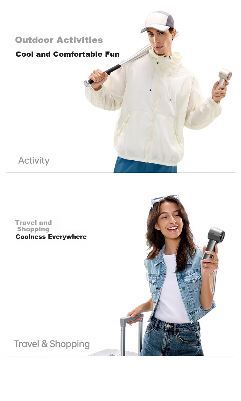 Jisu (JISULIFE) Handheld Mini Fan, High-Speed Energy-Saving Air Blaster, Compact Portable Powerful Long-Lasting Rechargeable Electric Fan, Pro1s Silver 24