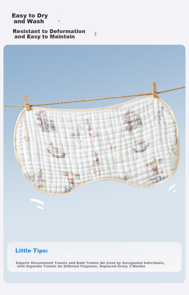 EMXEE Baby Gauze Cloud Pillow Newborn Breathable Pillowcase Anti-Spit-Up Four Seasons Universal Class A Pillow Ocean Adventure 17