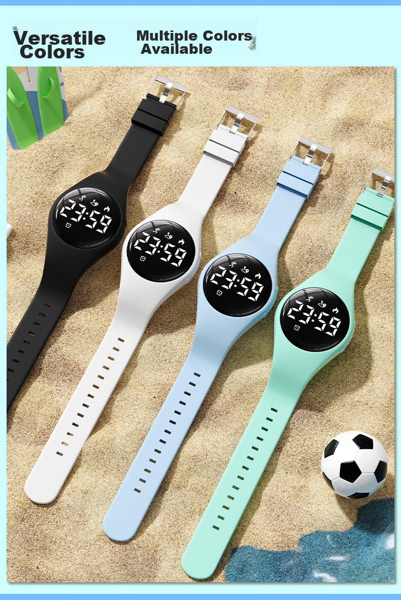 Koshi Silent Vibration Alarm Clock Student Watch Swimming Waterproof Junior High School Boys Kids Electronic Exam Watch 9