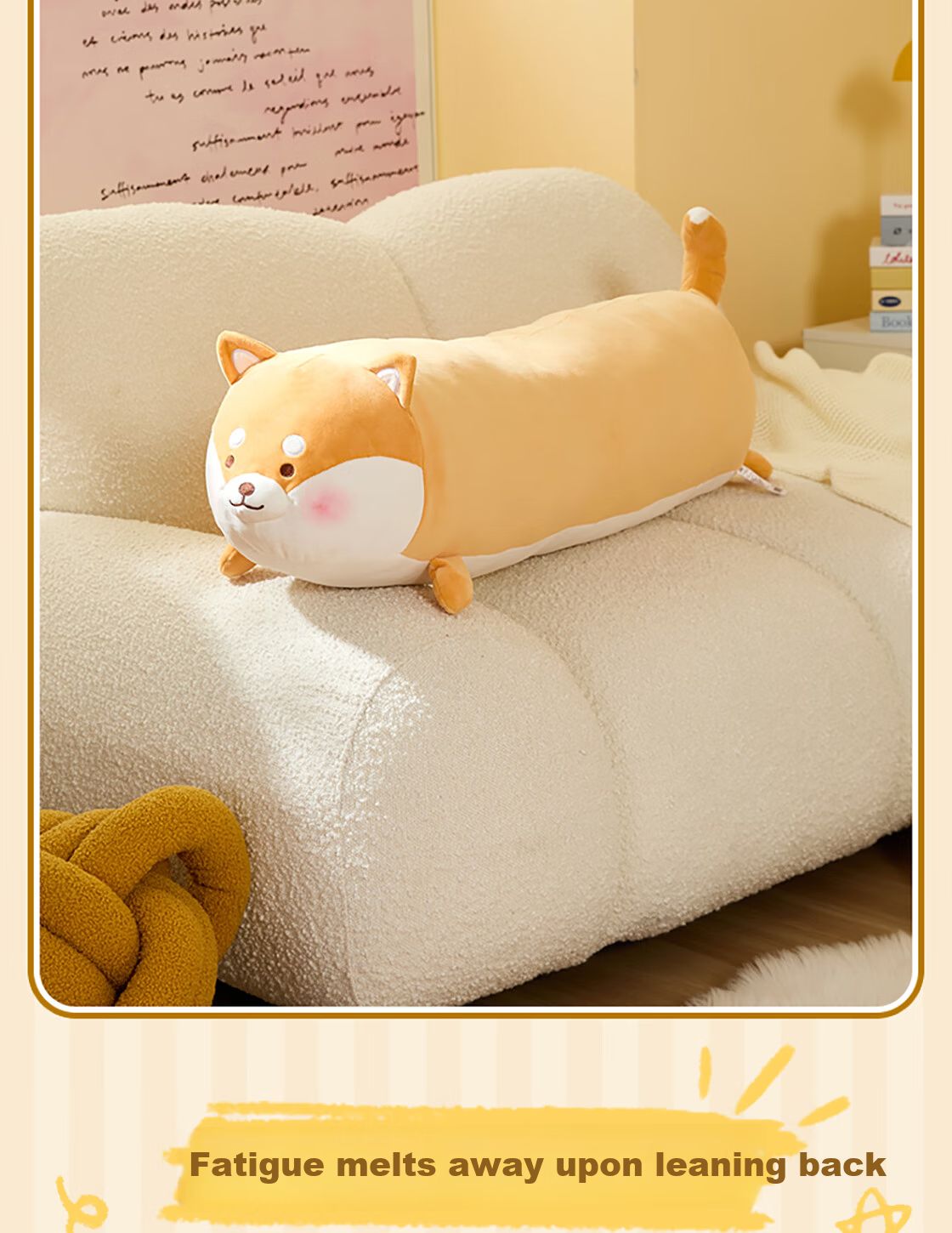 MINISO Gift Bear Series - Lying Pose Hug Pillow Bed Backrest Side Sleep Leg Hugging Doll Pillow Cushion Sofa Lumbar Pillow 5