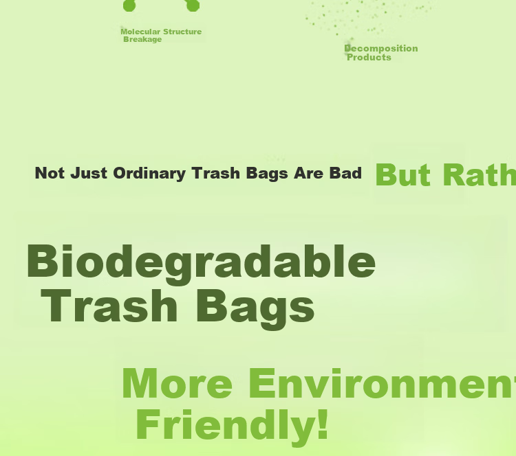 Lide Biodegradable Flat Large Garbage Bags Large Size Sanitation Commercial Household Kitchen Extra Thick 4-Layer 60x80cm 50pcs 7