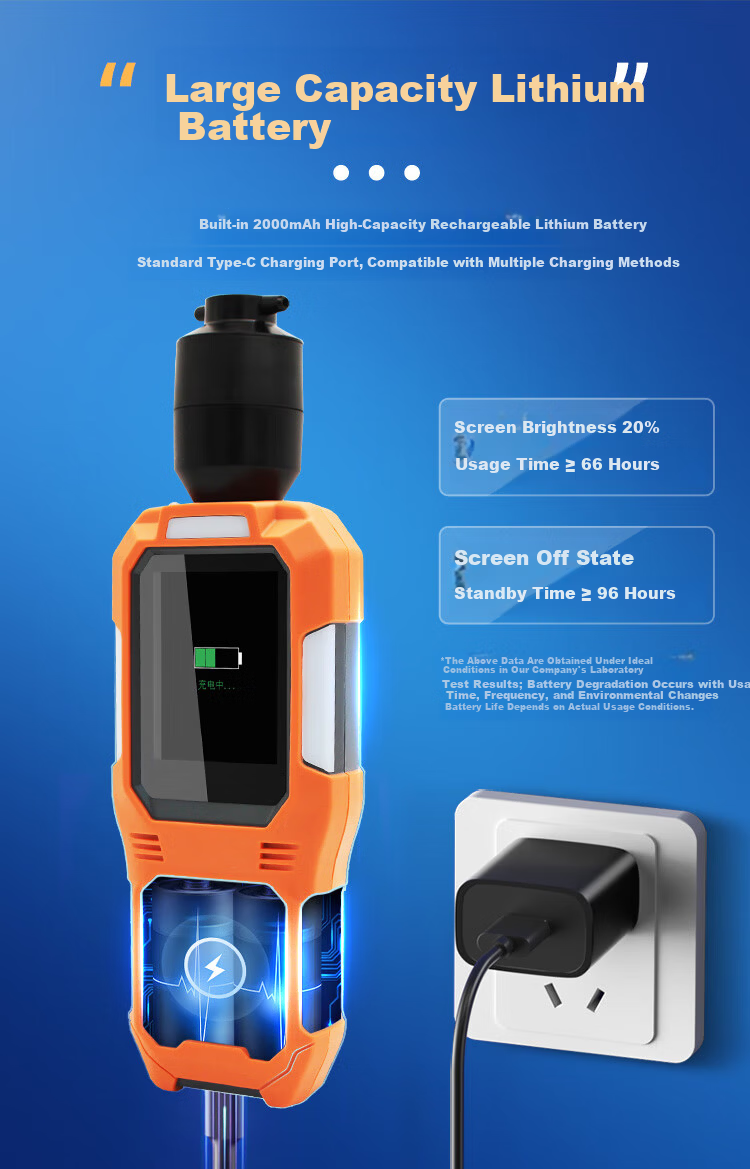 Aikosi Portable Oxygen Gas Detector Alarm O2 Concentration Tester Large Range 0-100% VOL Oxygen Meter 7