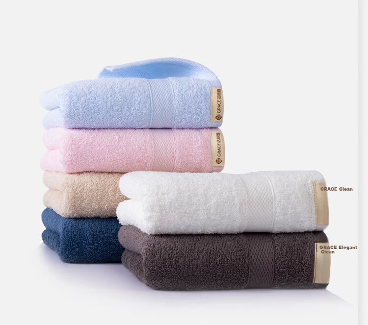 Grace Xinjiang Long Staple Cotton Towel 72x33cm Household Bath Absorbent Face Towel Double Stripe Gift Box W1627 2