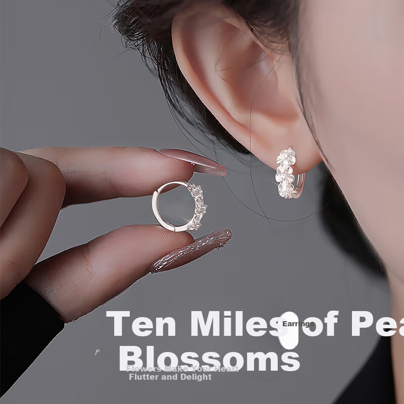 GLTEN Silver Ear Stud Earrings Pendant Women's 2026 New Luxury High-End Earrings Birthday Gift for Girlfriend Wife