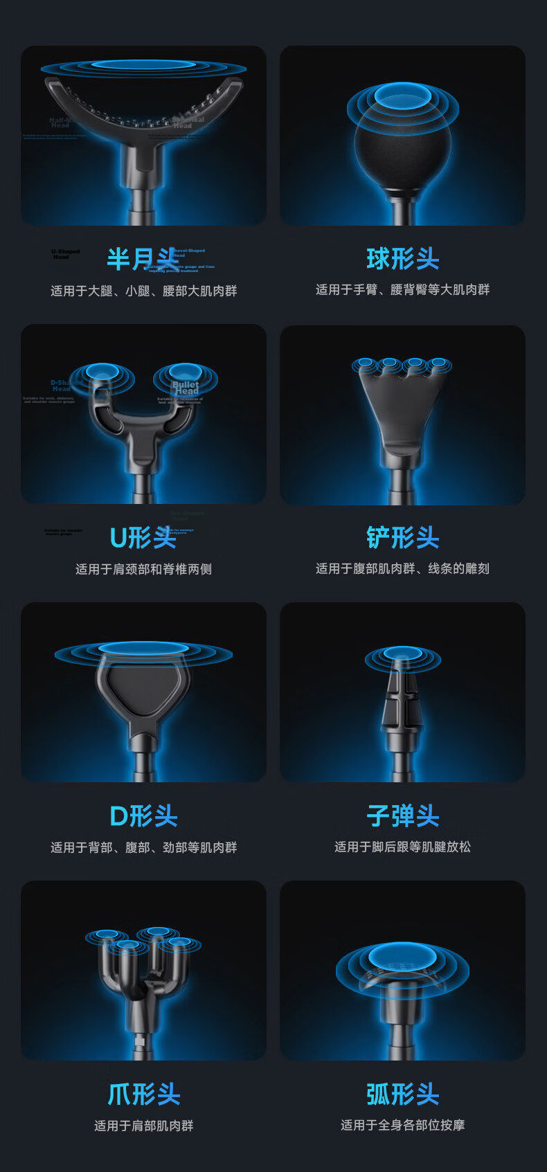 AUX Fascia Gun P10B 3-Head Neck Massager Shoulder Neck Waist Back Leg Massager Deep Muscle Relaxation Mini Portable Neck Fascia Gun Gift for Dad Tapping Massager Gift 11