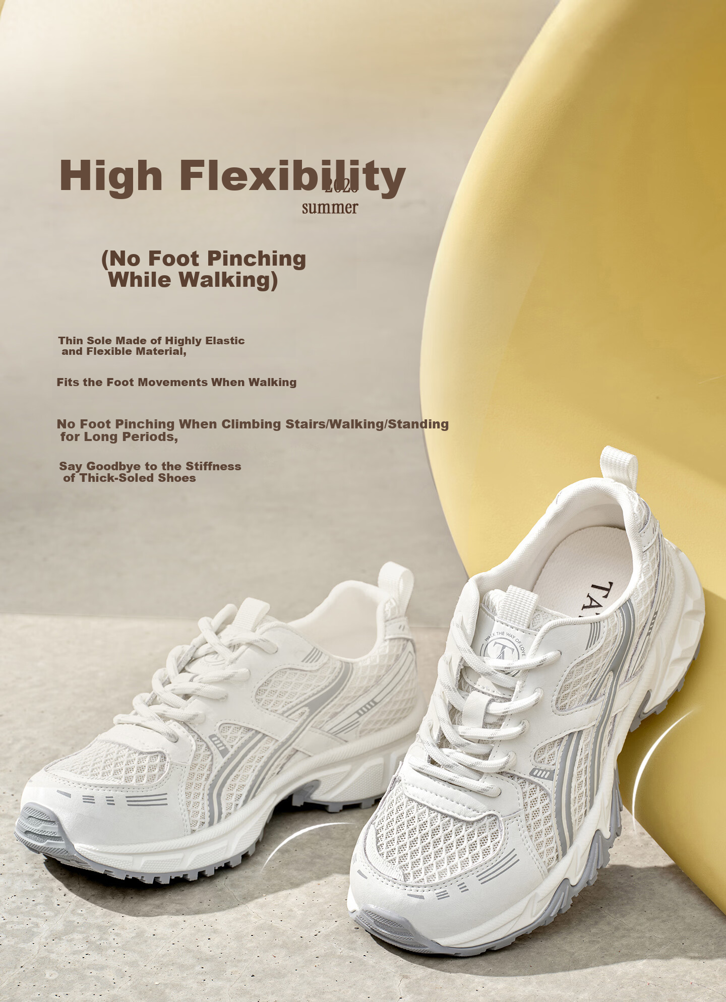 TATA Zhao Zhaoyi Same Style 26 Summer Mall Coconut Jelly Fashion Casual Breathable Women's Dad Sneakers Beige/Grey 38 12
