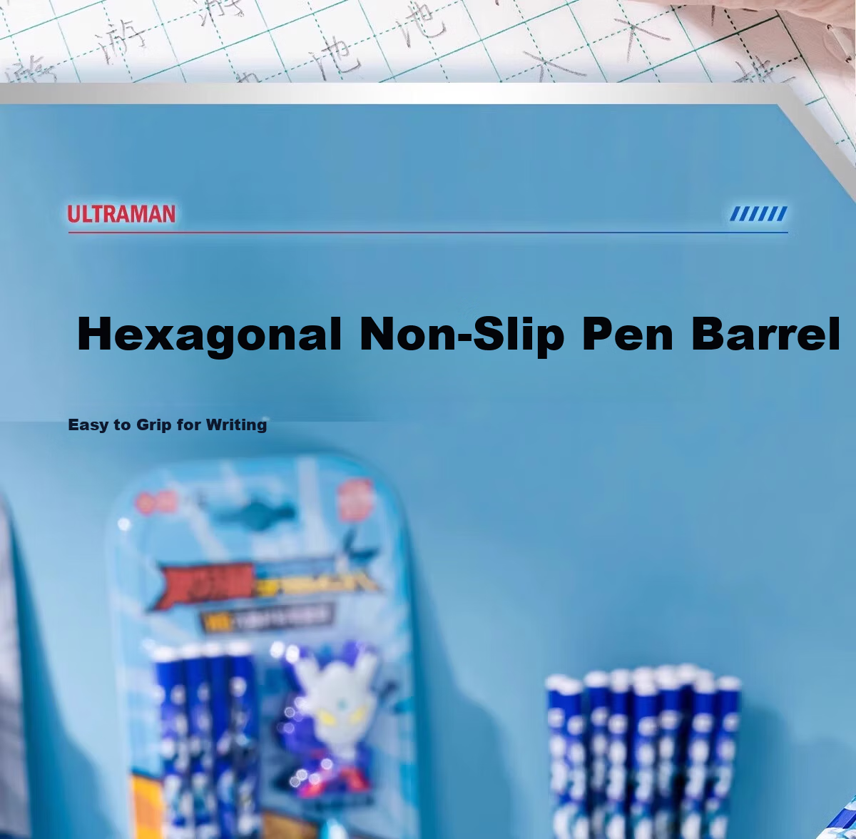IiGEN Ultraman HB Pencil Set Learning Stationery Ultraman Pencil Eraser Grade 1-2 Boys Gift Hole Pencil AB Two Colors Random Single Pack 7557 7