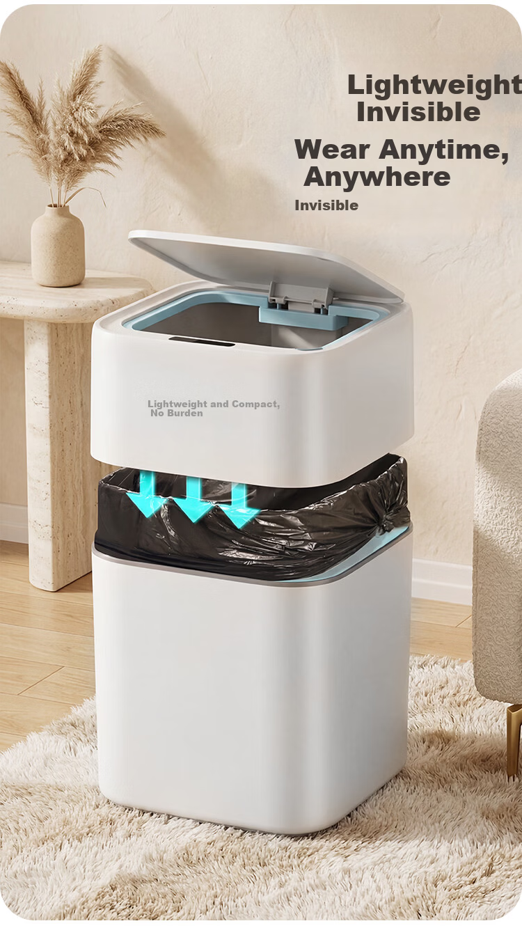 Jiabangshou Smart Sensor Trash Can 9.3L Large Covered Household Living Room Bedroom Kitchen Bathroom Office 10