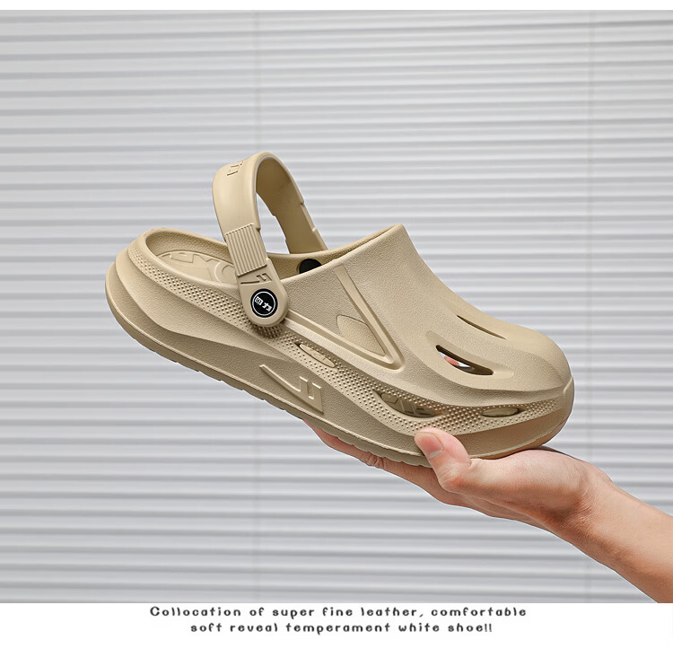 Warrior Men's Summer Breathable Sandals Closed-Toe Beach Slippers SDJ-0752 Gray-Green Size 42 6