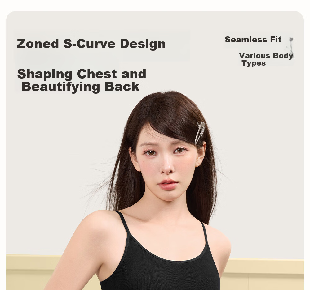 SecretWorld Women's Camisole with Built-in Padded Bra, Cross Back, Side Coverage, Slimming Spring Base Top 10