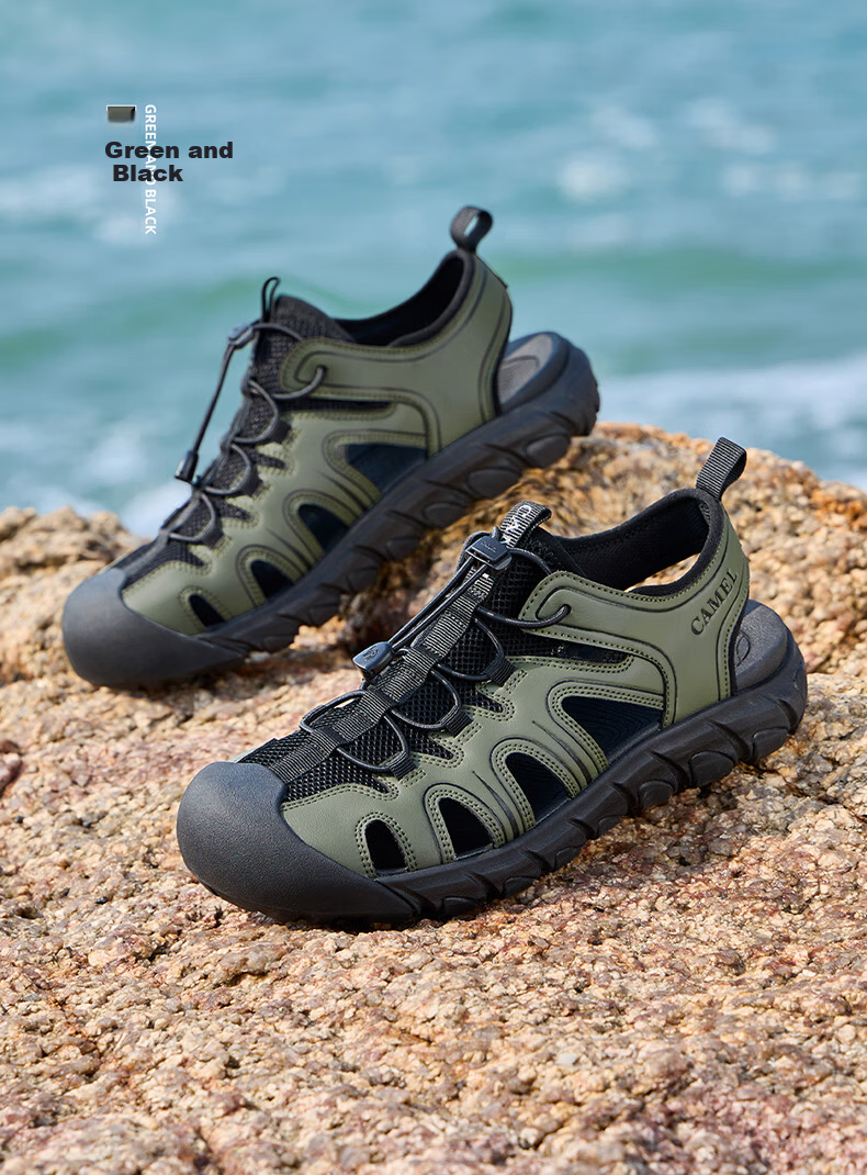 CAMEL Summer Breathable Anti-Kick Slip-On Outdoor Hiking Casual Sports Sandals G16M076036 Off-White/Black Size 38 12
