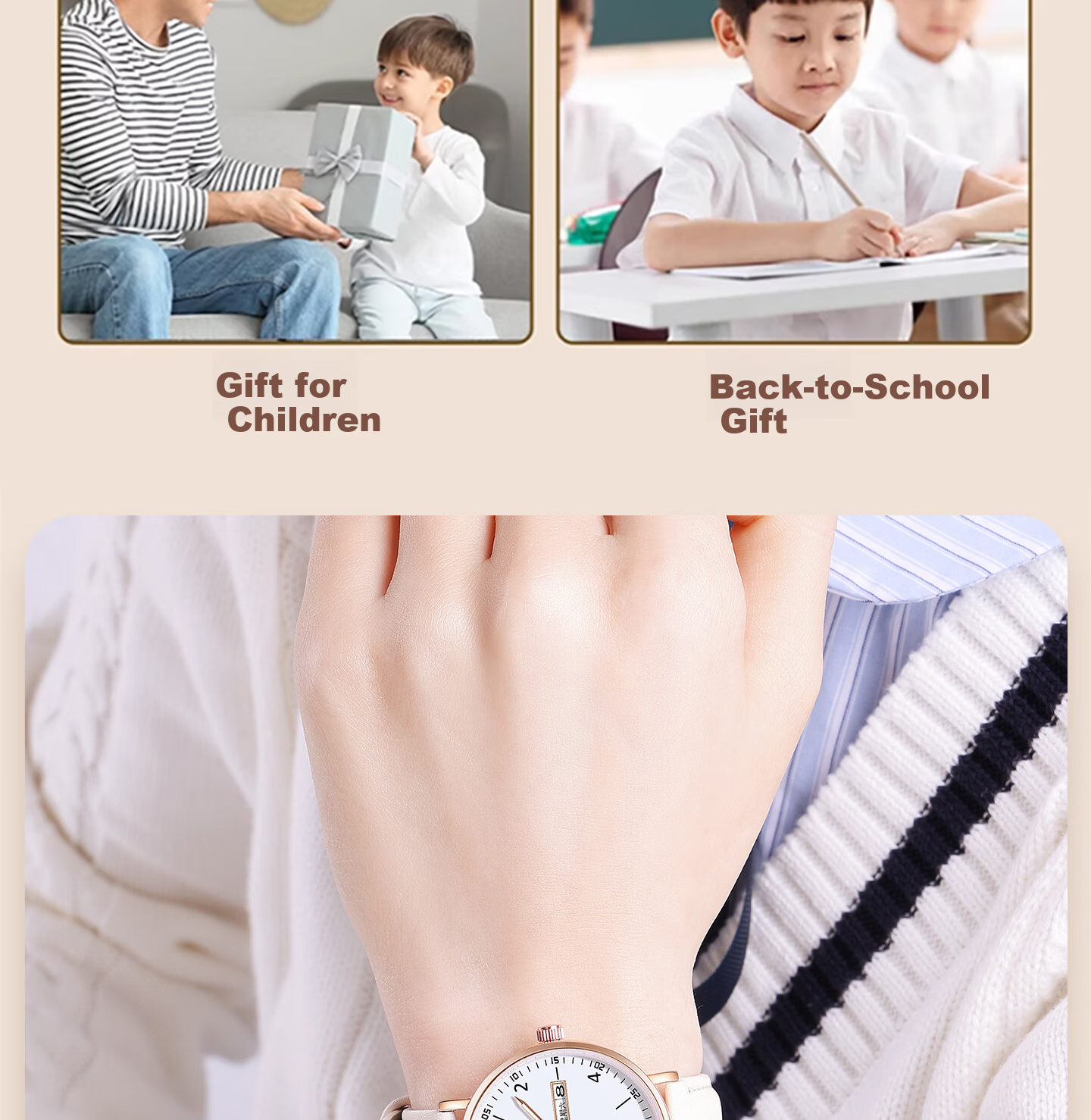 Bausch & Lomb Women's Watch Silent Quartz Sports Watch for High School Students Exam Gift 15