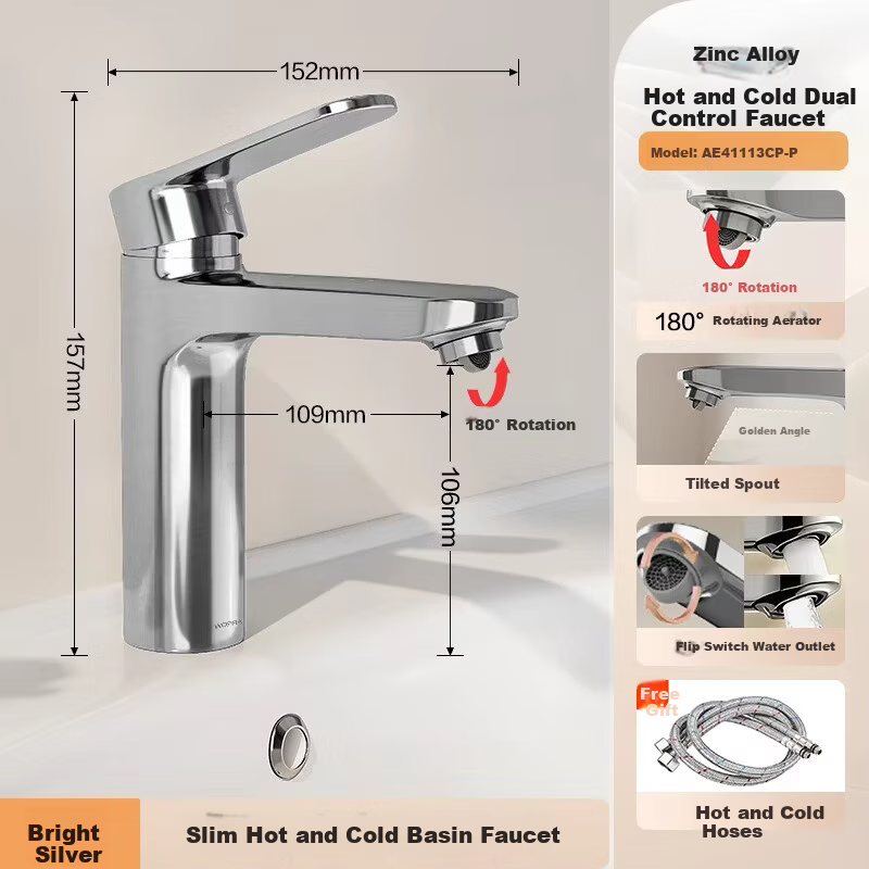 ARROW YJ Basin Faucet Dual Outlet Washbasin Hot and Cold Dual Control Single Hole Bathroom Vanity Faucet
