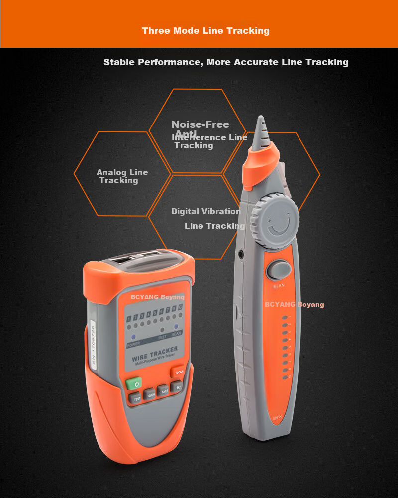 BOYANG Network Phone Line Tracker with POE Support Cable Tester BY-1668 1