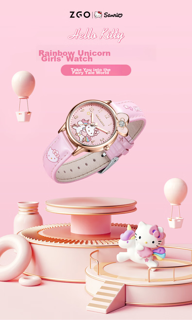 Hello Kitty Children's Watch Time-Only Girls 6-16 Years Old Sanrio Birthday Gift for Elementary and Middle School Girls Daughter 1