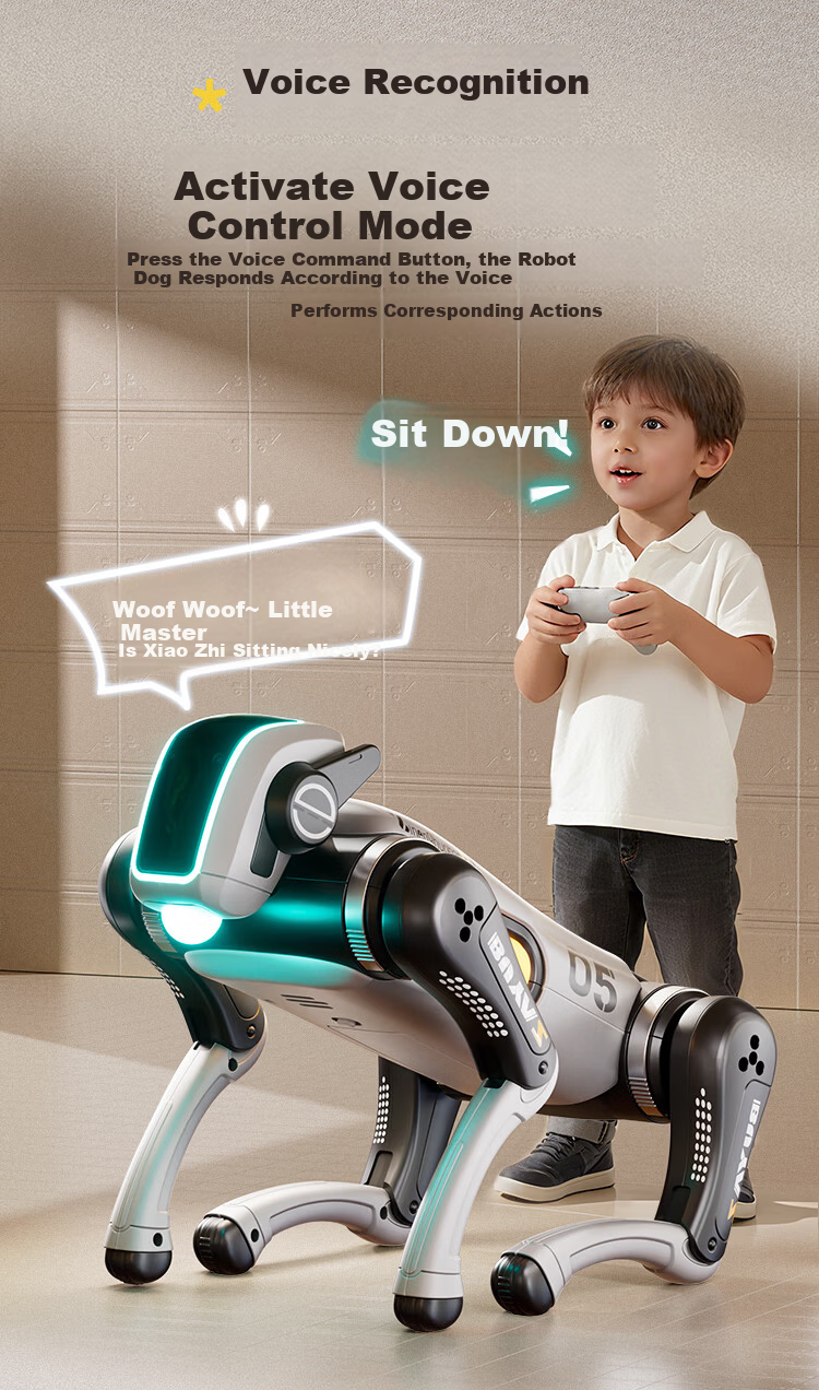 BORLEDOR Remote Control Smart Robot Dog AI Artificial Boy Toy 2026 New Children's Electric Mechanical Dog Birthday Gift 3