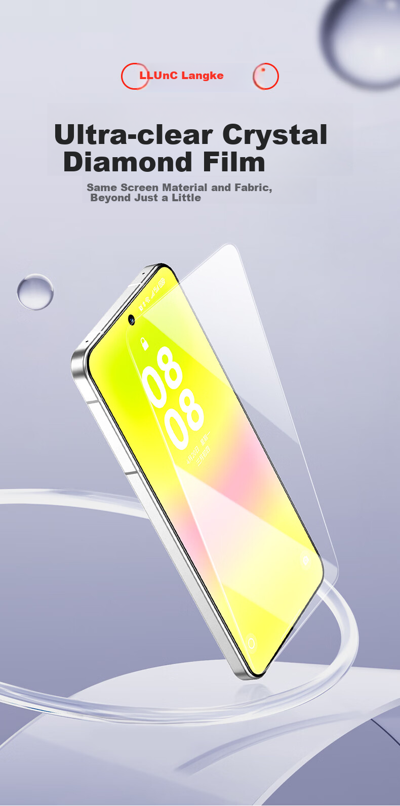 LLUNC [2-Pack] Tempered Glass Screen Protector for Huawei Pura90 P90 Full Coverage Ultra-Thin HD Anti-Fingerprint Drop Resistant Scratch Resistant No White Edge Dustproof Phone Protective Film 1