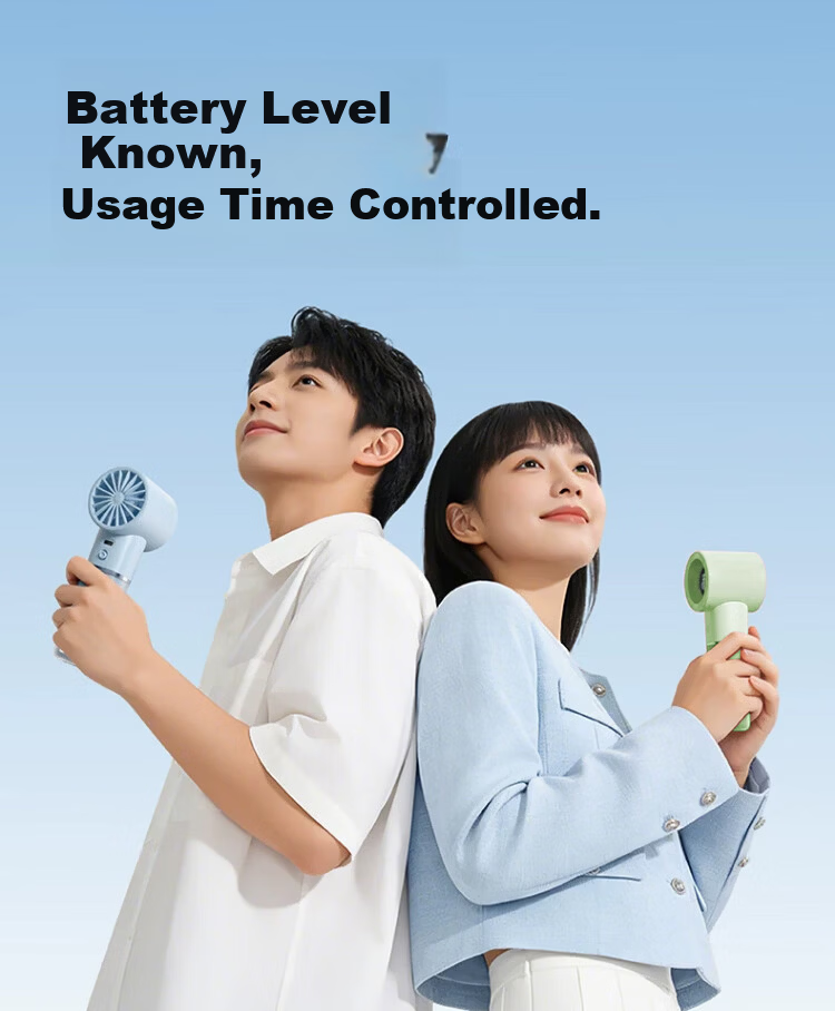 Olivon Handheld Mini Fan Desktop Bed Cooling USB Rechargeable Portable Small Personal Circulating Air Conditioner Silent Office Student Dormitory Powerful 100-Speed Ultra-Long Battery Life 1