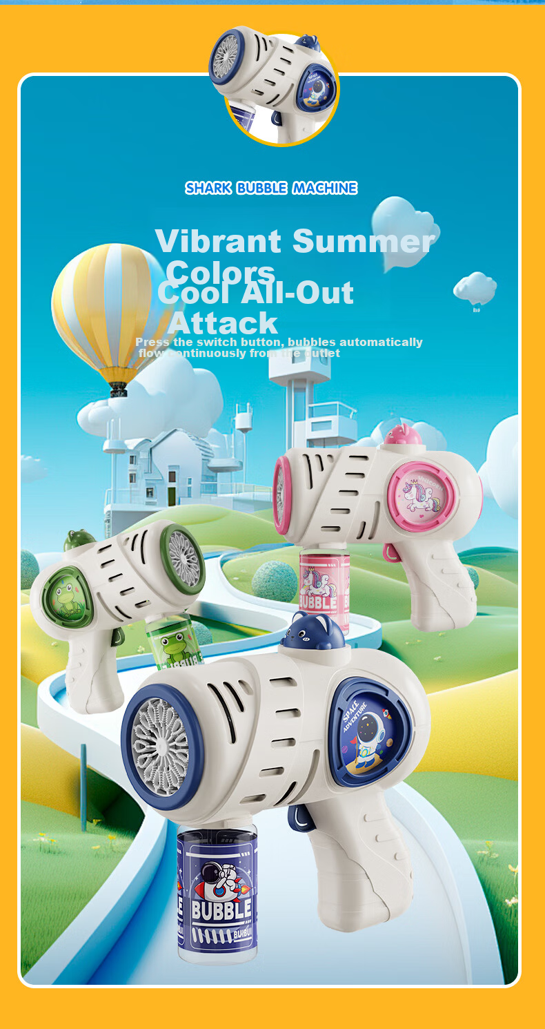 COOKSS Kids Bubble Blower Handheld Automatic Electric Bubble Gun Toy 2026 New Boys Girls Birthday Gift 10