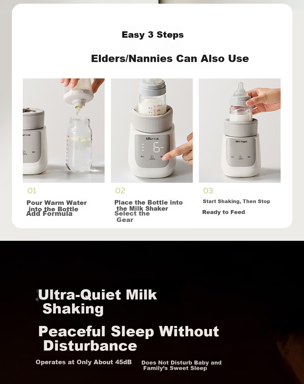Bear Wireless Electric Baby Milk Powder Mixer P3 Bottle Shaker 13
